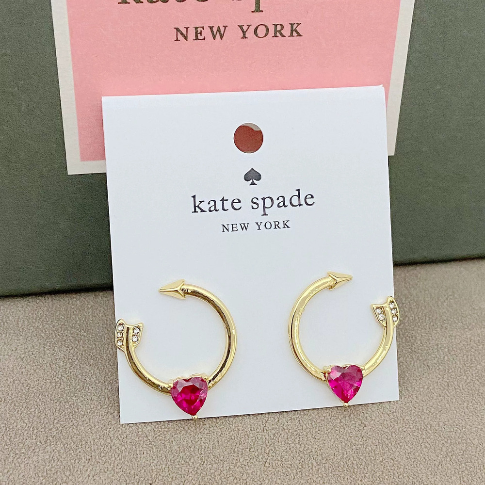kate spade Arrow Through Heart Curved Geometric Metal Stud Earrings